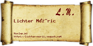 Lichter Móric névjegykártya